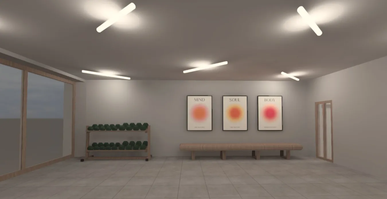 Well-equipped gym at Residence Sermerio